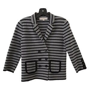 LOFT Cardigan Sweater Blazer Jacket, Gray & Black, XSP, XXSP, 0P, 00P
